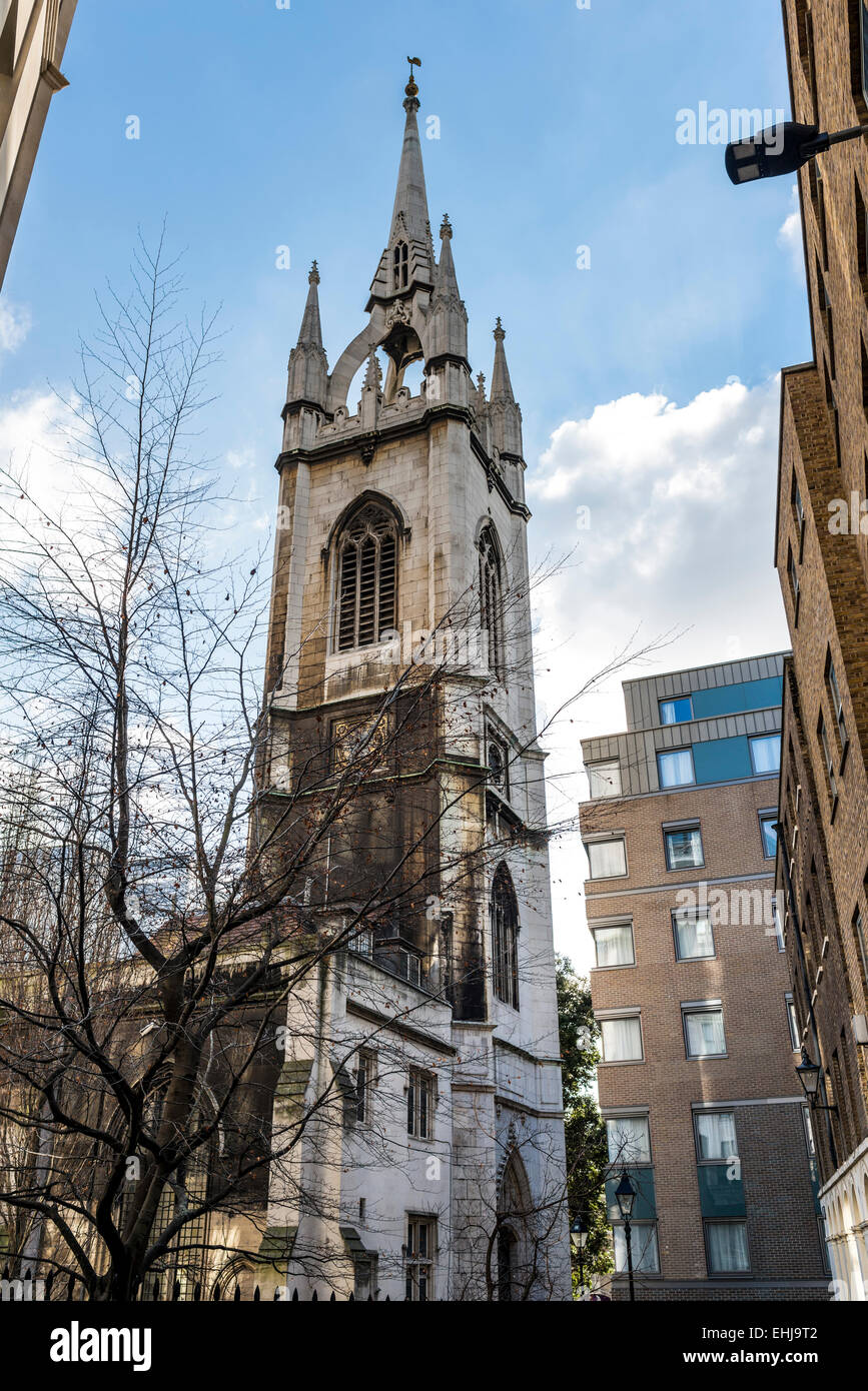 St Dunstan-dans-le-Est est une commune française sur St Dunstan's Hill, détruit pendant la Seconde Guerre mondiale Banque D'Images