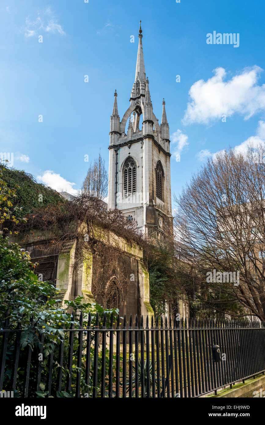 St Dunstan-dans-le-Est est une commune française sur St Dunstan's Hill, détruit pendant la Seconde Guerre mondiale Banque D'Images