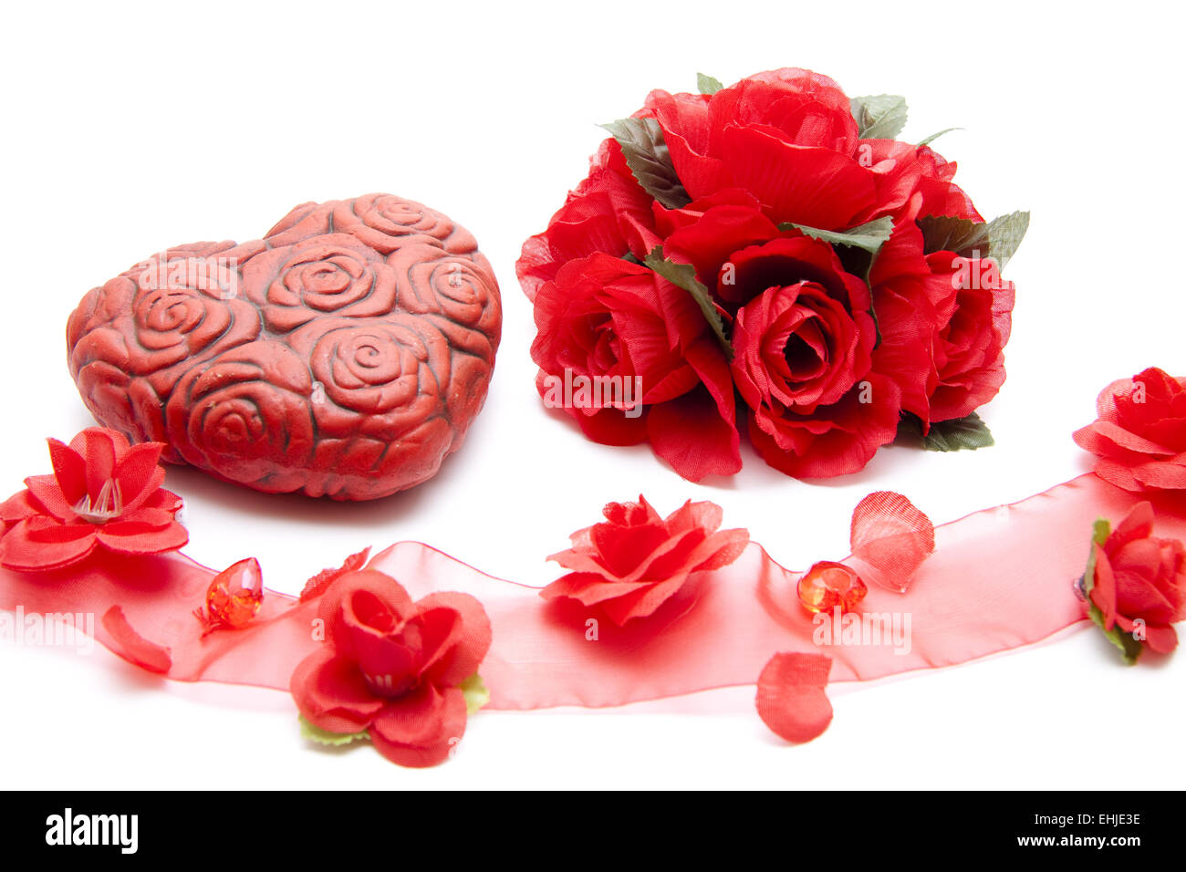 Coeur avec roses rouges loop Banque D'Images