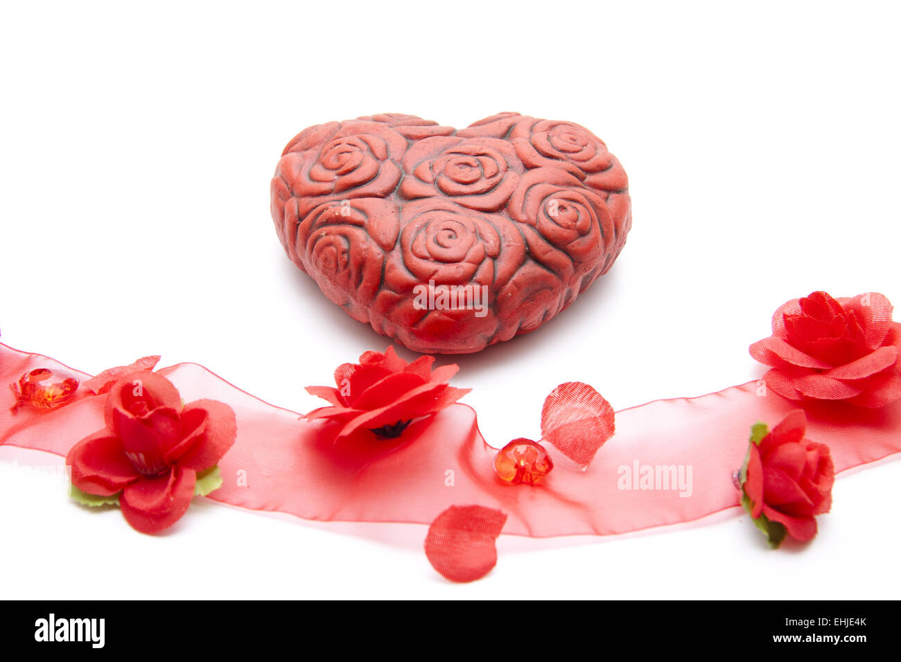 Coeur avec roses rouges loop Banque D'Images