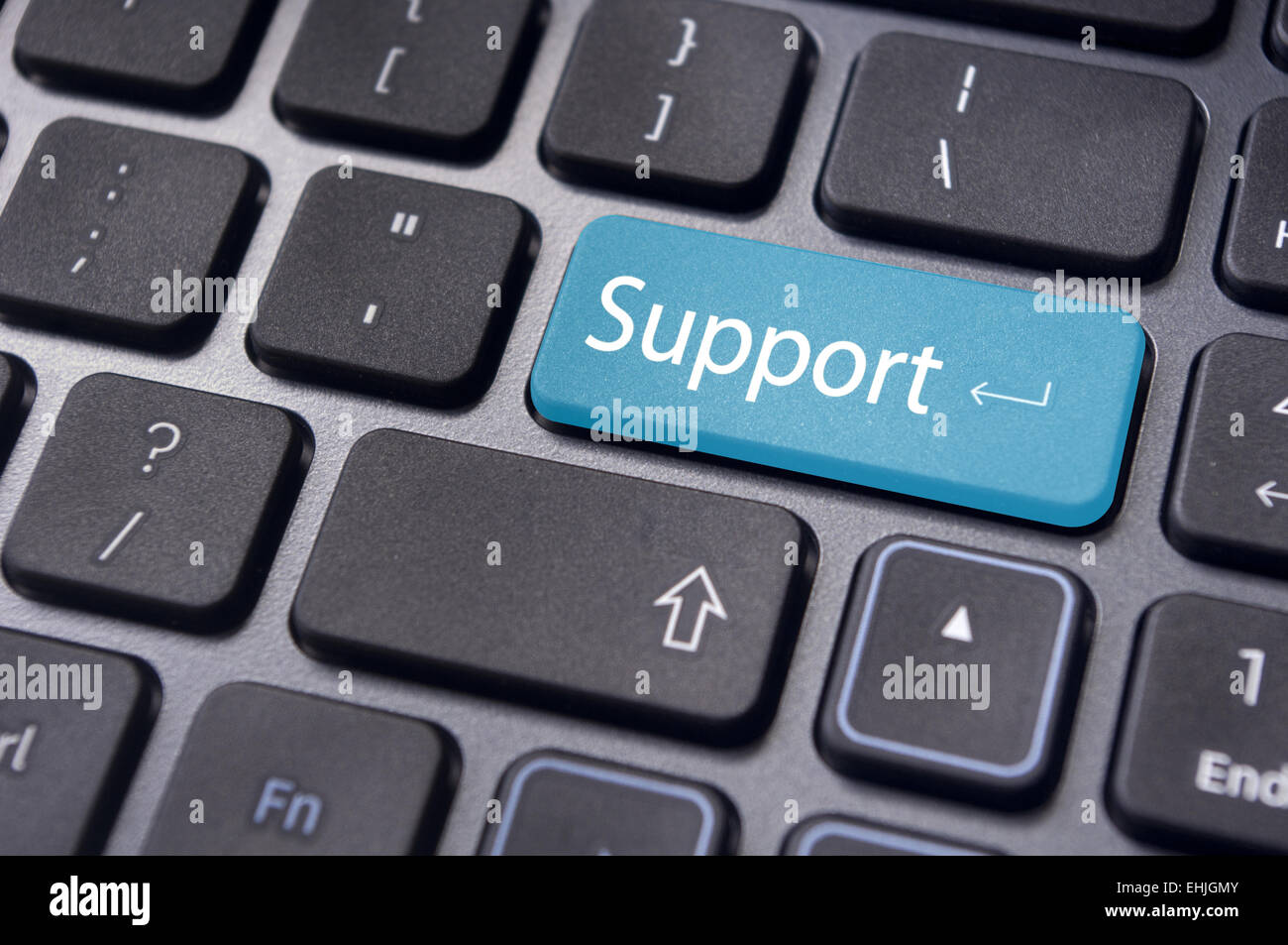 Support en ligne concepts, message sur une touche du clavier Banque D'Images