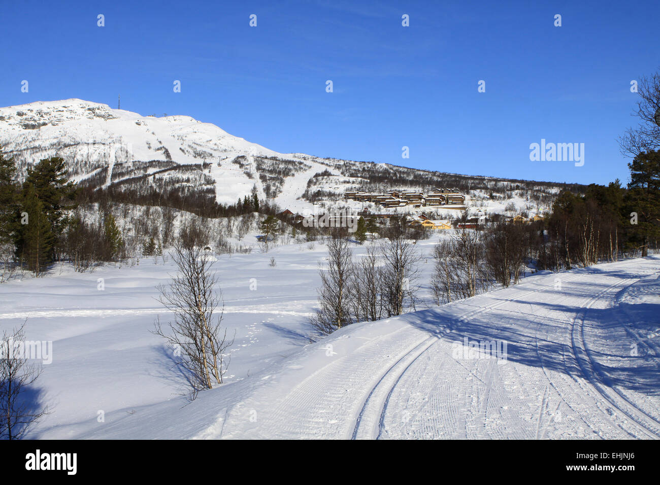 Les zones de sports d'hiver en Norvège Banque D'Images