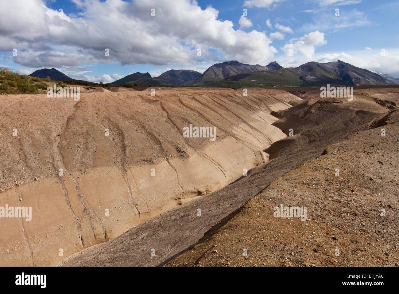Paysage de cendres volcaniques dans la vallée de 10 000 fume, Katmai National Park, Alaska Banque D'Images