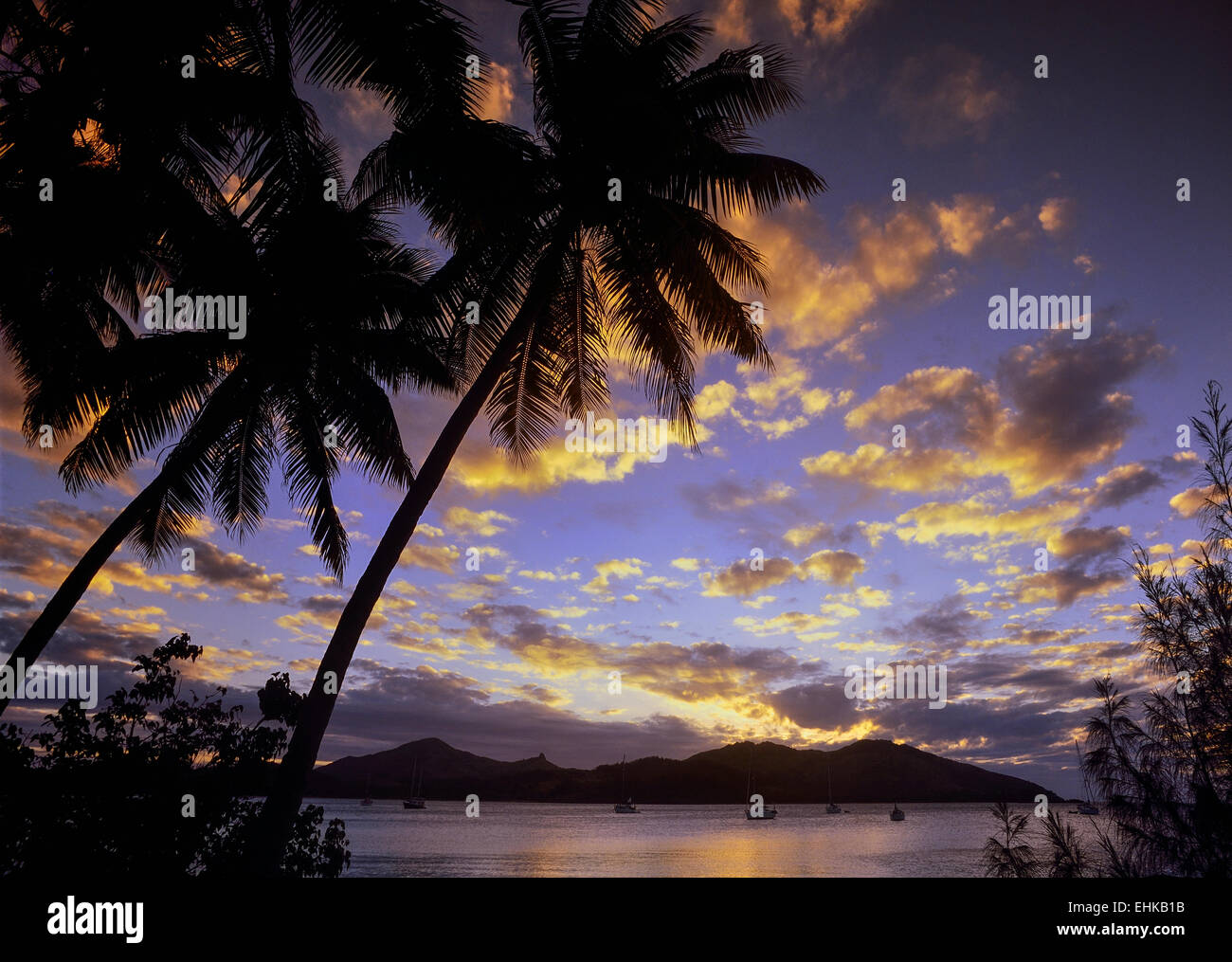 Nanuya lailai. coucher de Yasawa Islands Fidji. Banque D'Images