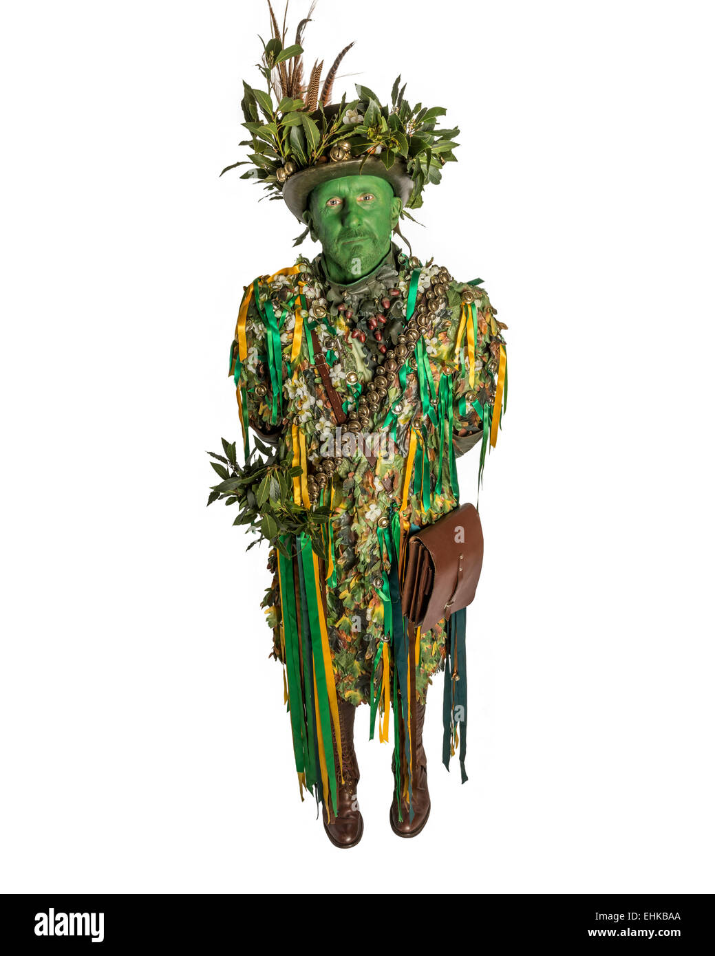 Participant à la prise en costume dans le vert Festival. Hastings. East Sussex. L'Angleterre. UK Banque D'Images