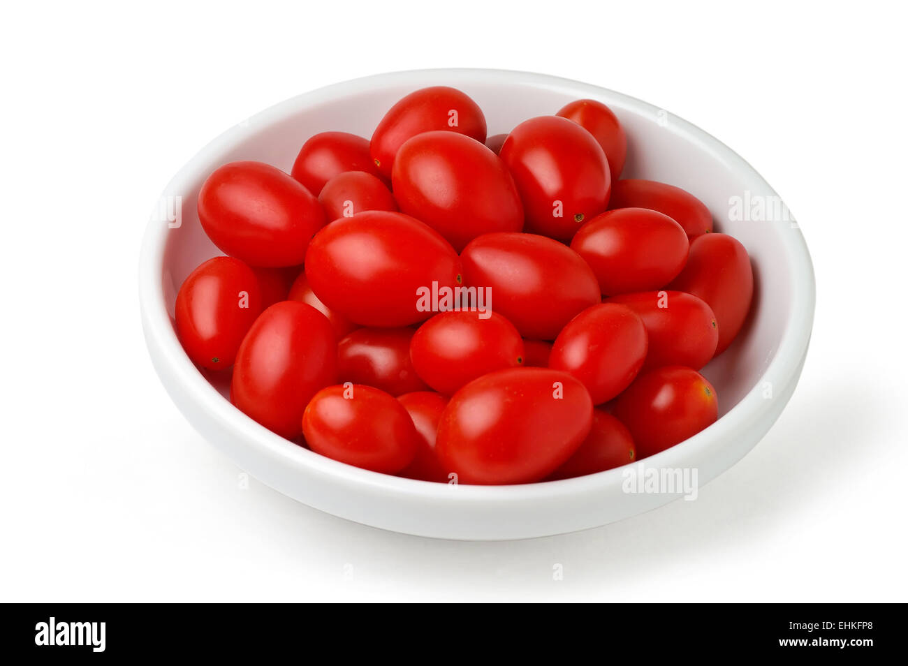 Plat avec les tomates cerise Avec clipping path Banque D'Images