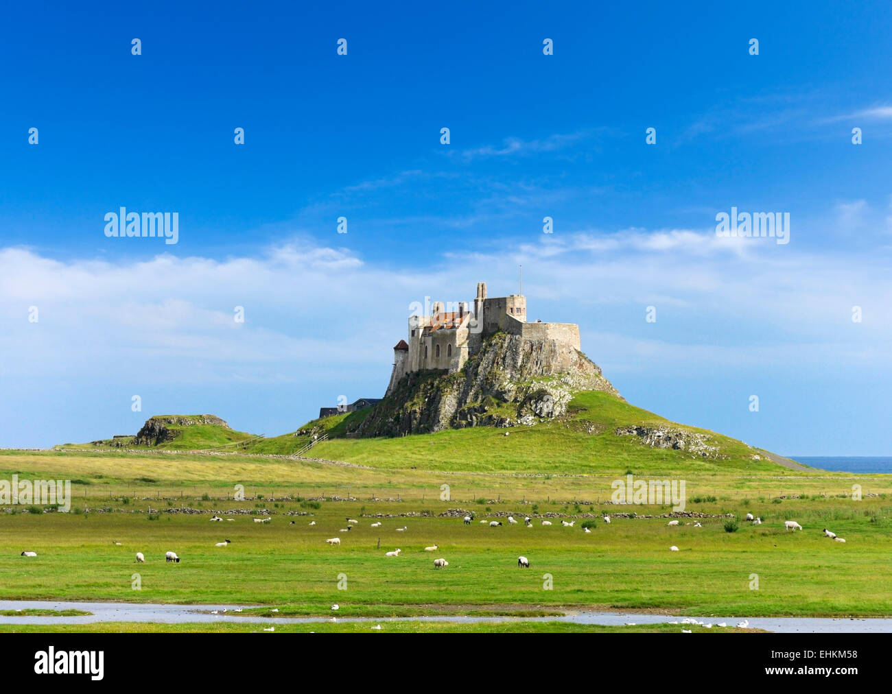 Château de Lindisfarne, Holy Island, Northumberland, Angleterre du Nord-Est, Royaume-Uni Banque D'Images