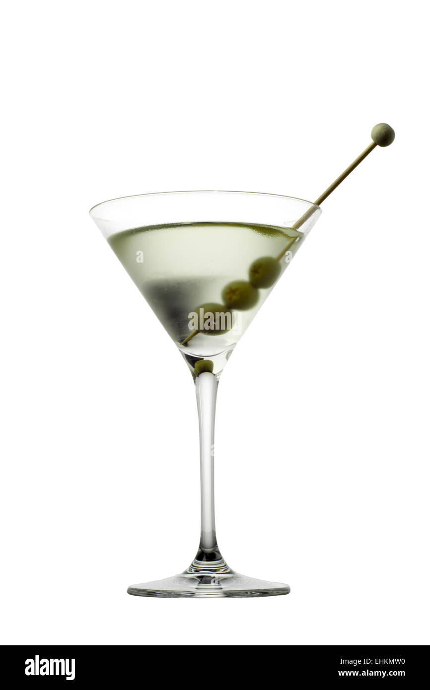 Verre à cocktail avec de l'isolated on white Banque D'Images