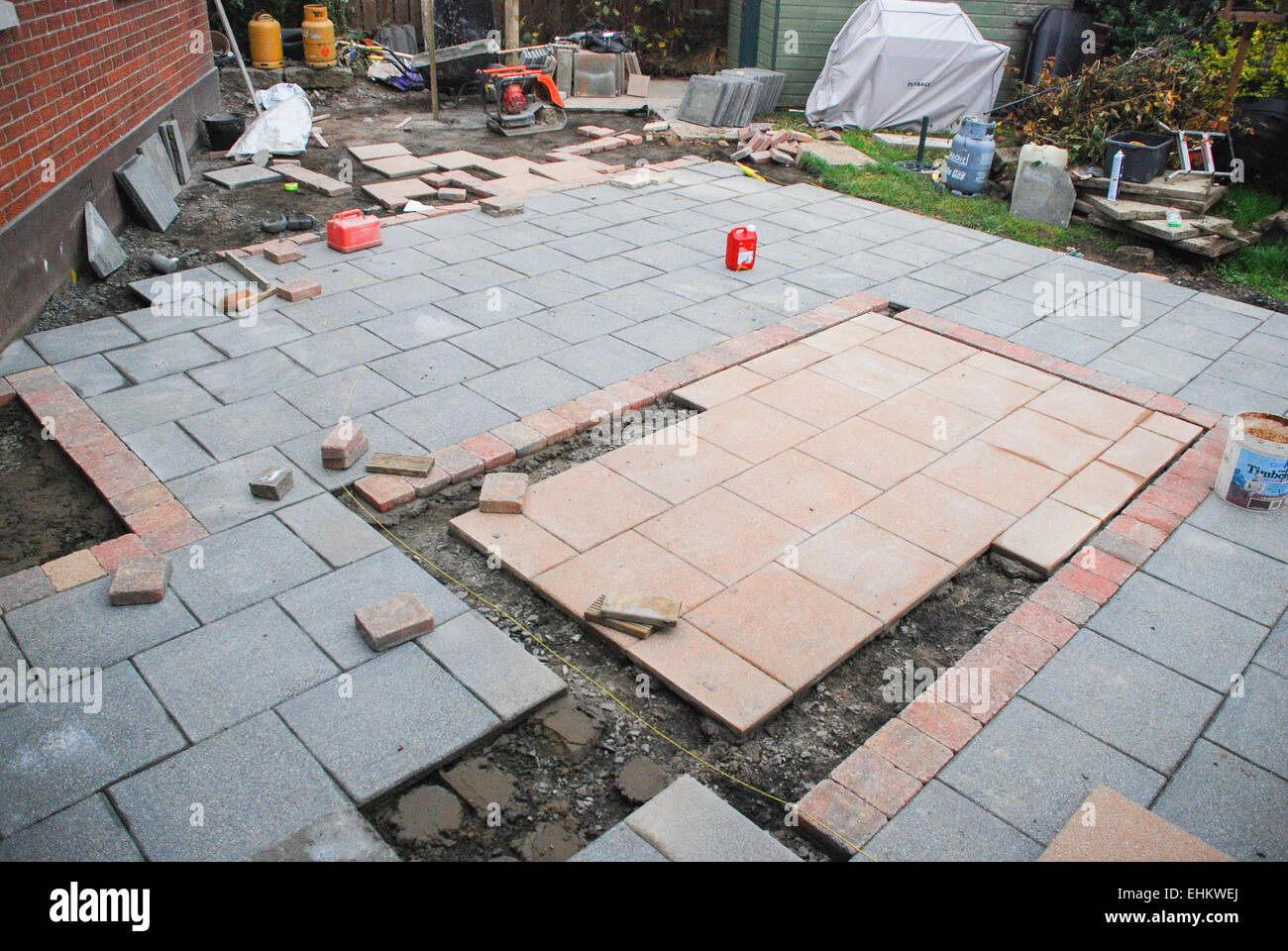 Patio en construction Banque D'Images