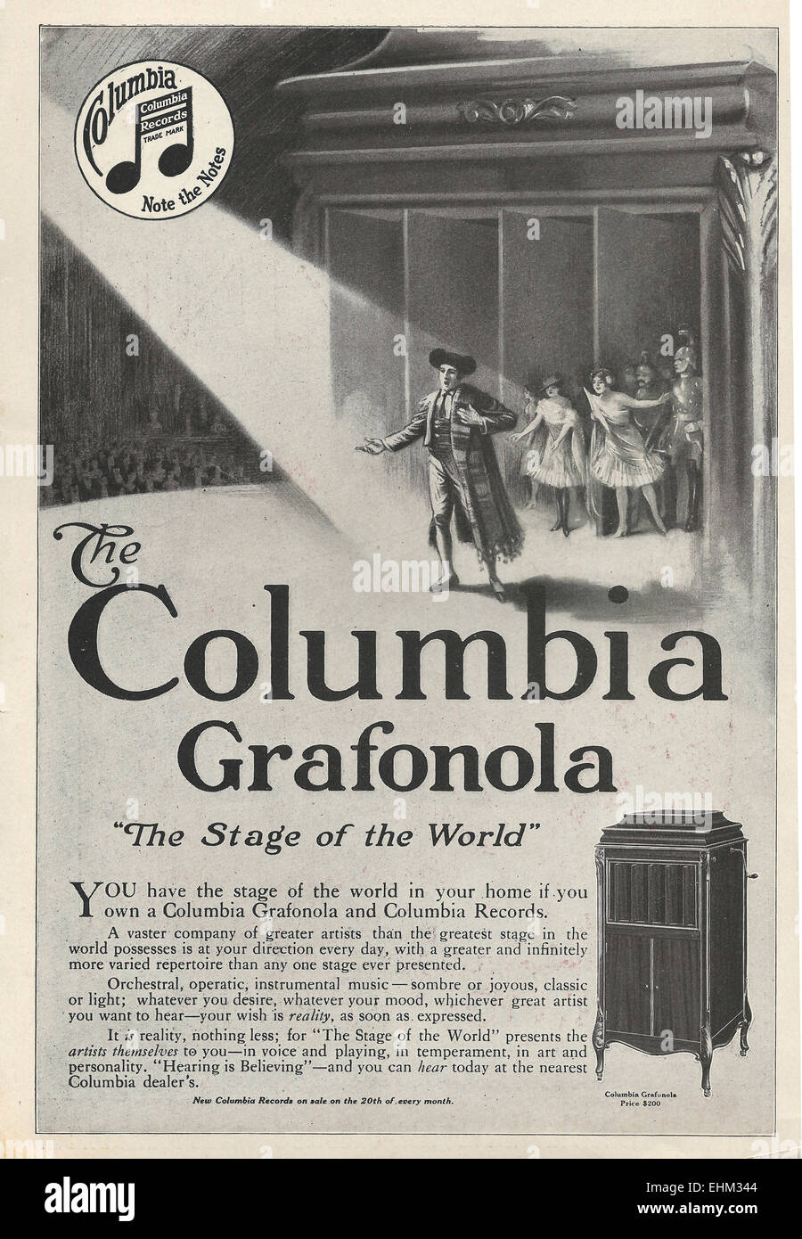 La Colombie-Britannique Grafonola - publicité 1916 Banque D'Images