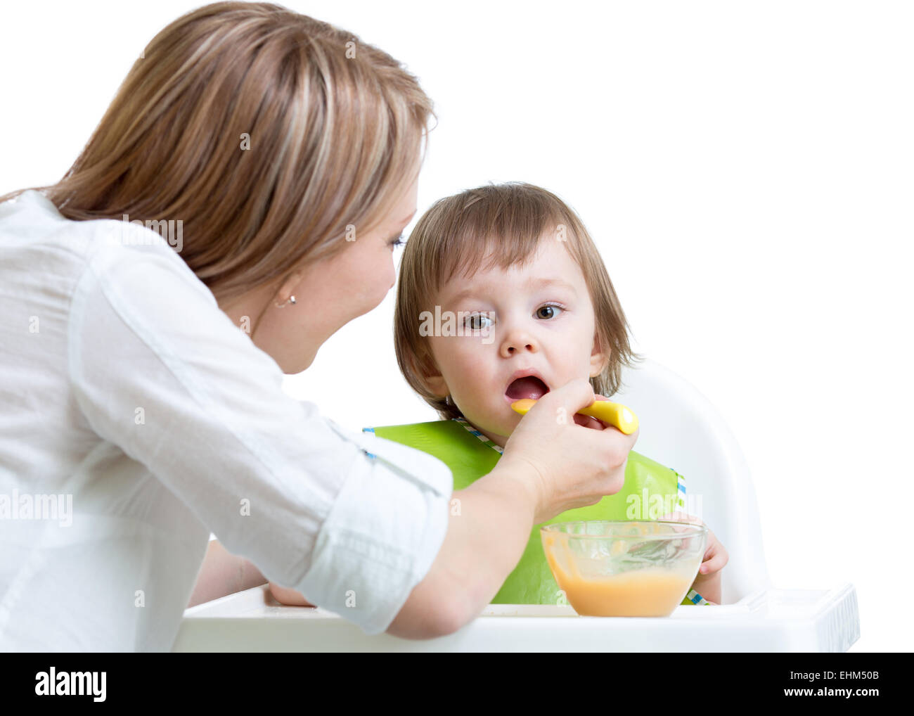 L'alimentation de la mère enfant Banque D'Images