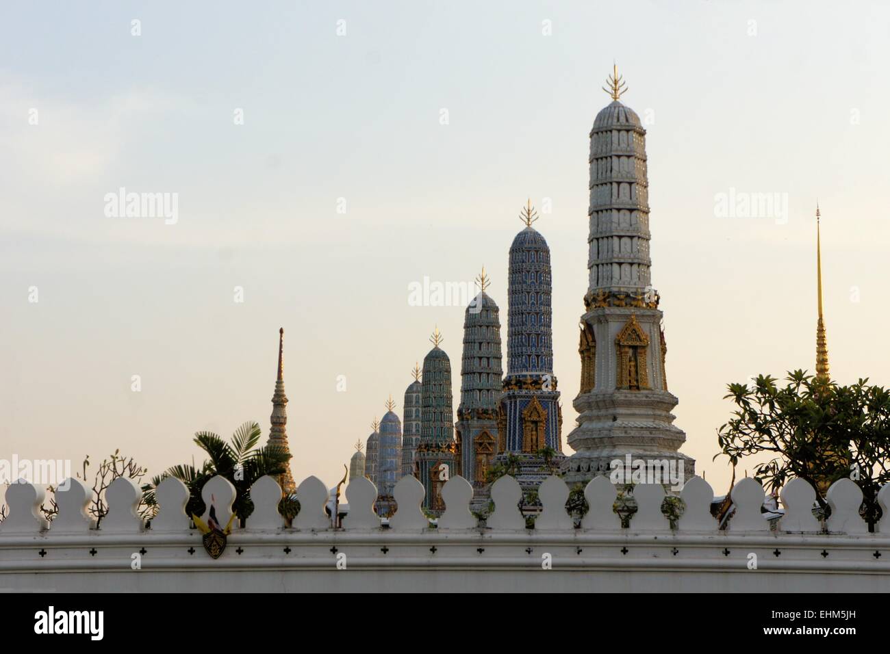 Wat Phra Kaew temple du Bouddha Émeraude à Bangkok en Thaïlande Banque D'Images