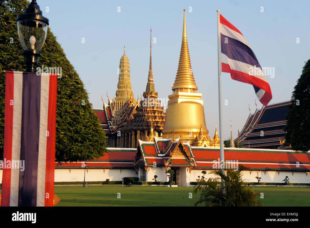 Wat Phra Kaew temple du Bouddha Émeraude à Bangkok en Thaïlande Banque D'Images