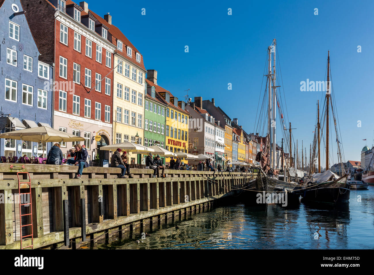 Canal de Nyhavn, Nyhavn, Copenhague, Danemark Banque D'Images