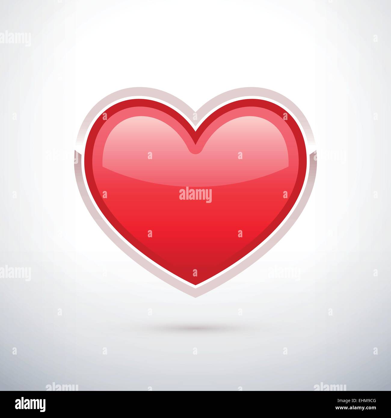 Bouton en forme de coeur rouge - Collection Badge Illustration de Vecteur