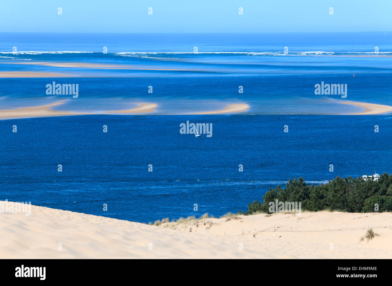 Vue à partir de la plus haute dune d'Europe - Dune du Pyla (PILAT), Arcachon, Aquitaine, France Banque D'Images