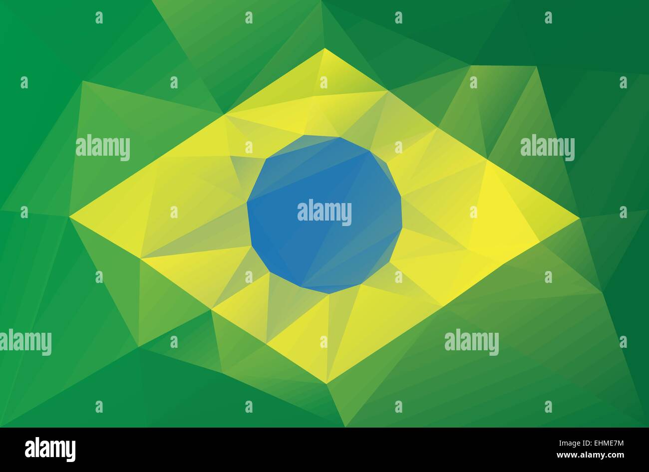 Drapeau brésilien - modèle polygonal triangulaire Illustration de Vecteur