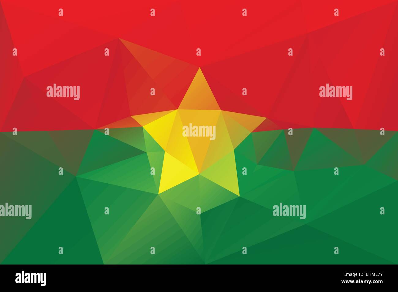 Burkina Faso - drapeau modèle polygonal triangulaire Illustration de Vecteur