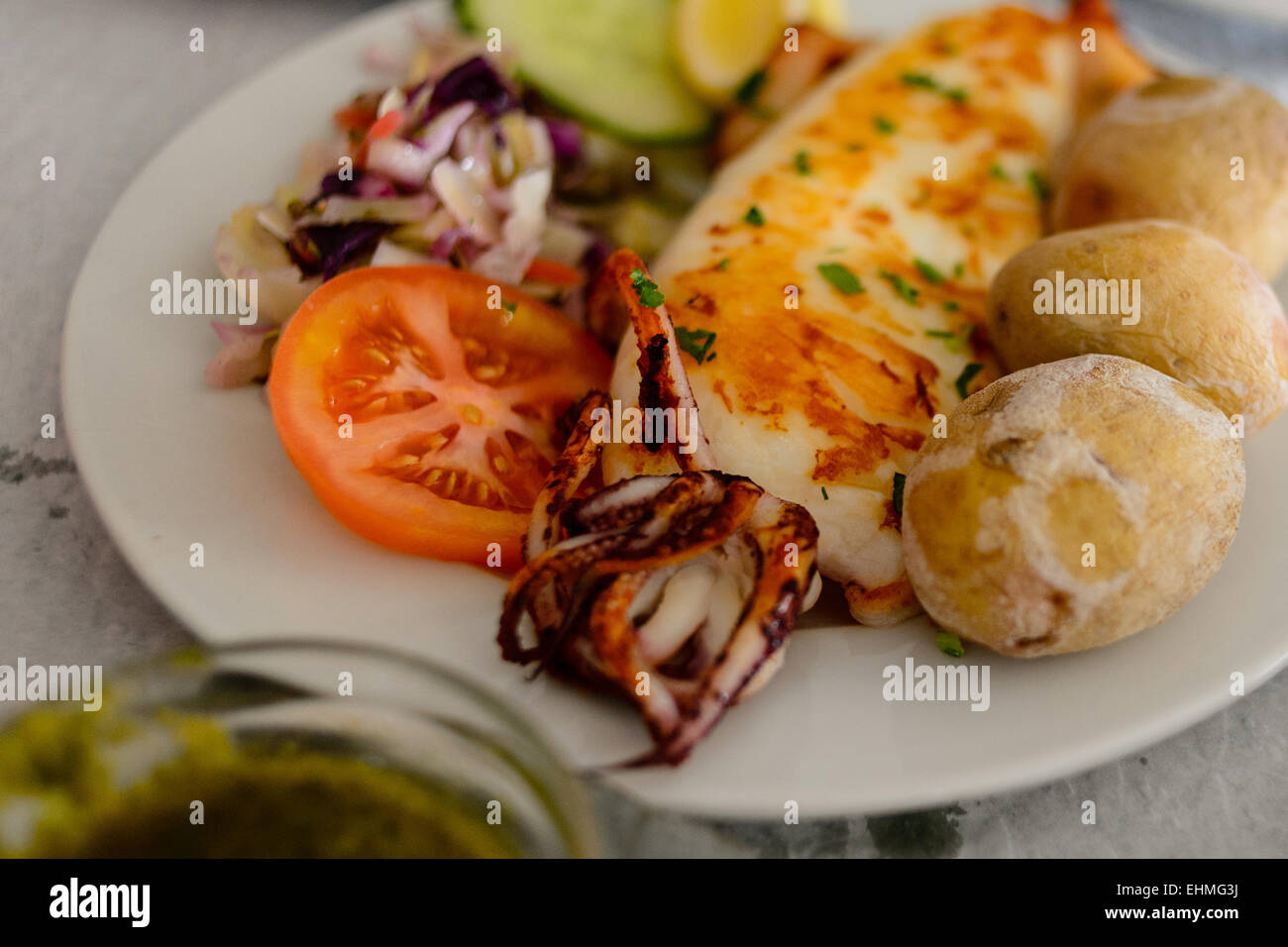 Plat à Lanzarote restaurant Banque D'Images