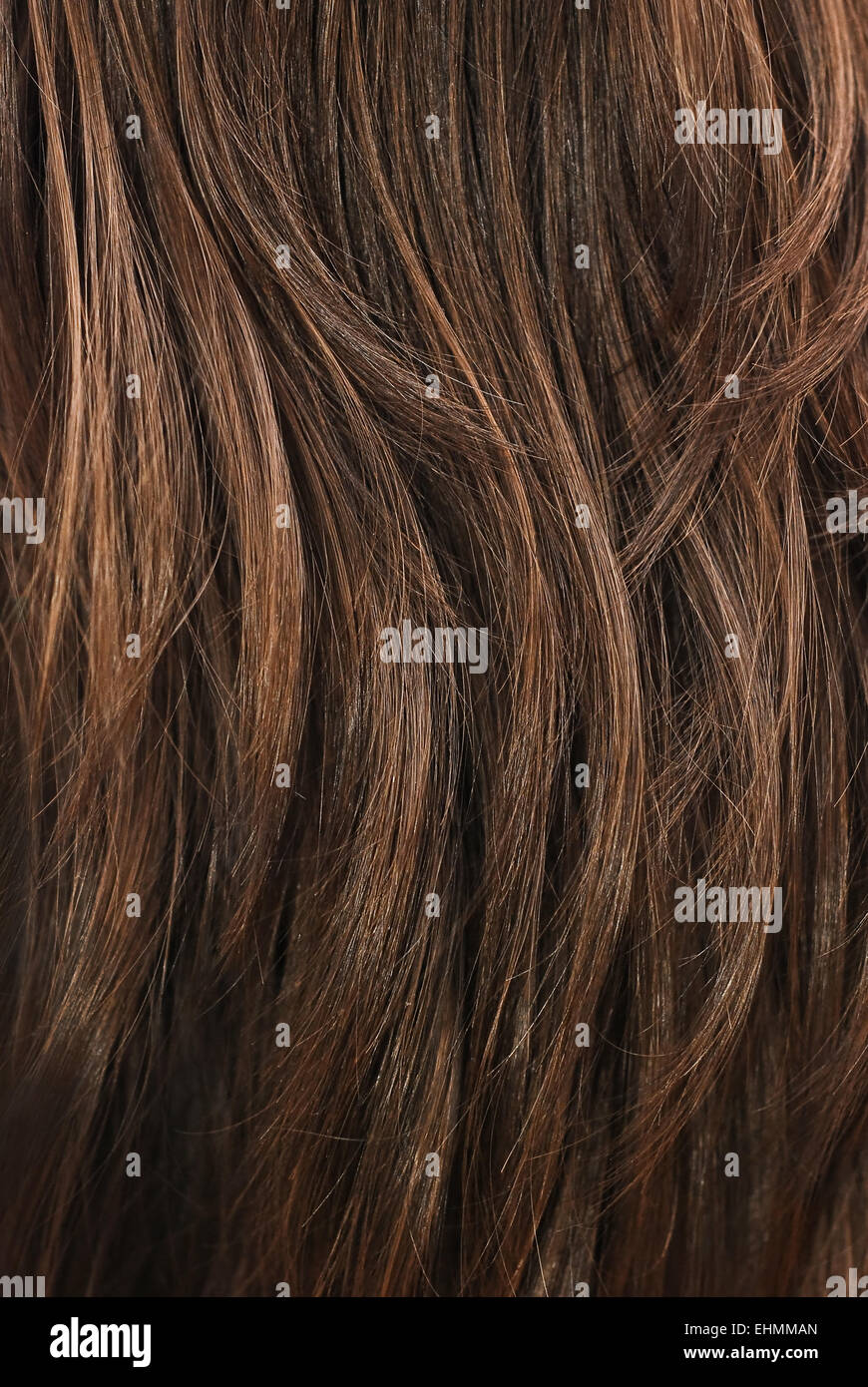 La texture des cheveux brun closeup détail Banque D'Images