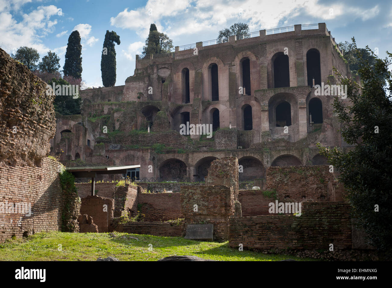 Le Forum Romain et palatin, Rome, Latium, Italie. Banque D'Images