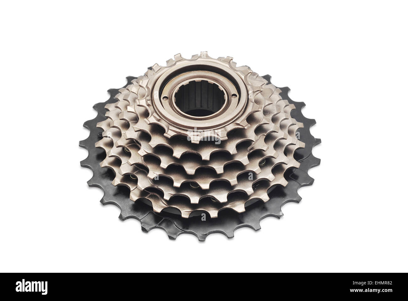 Bicycle gear engrenage on white Banque D'Images