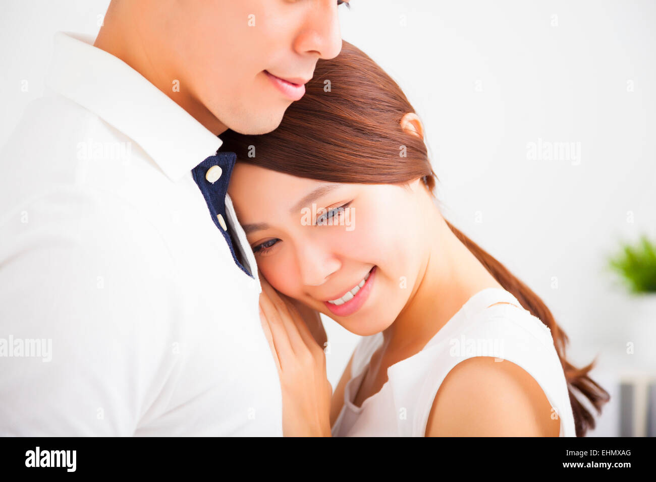 Happy Smiling young Couple in love Banque D'Images