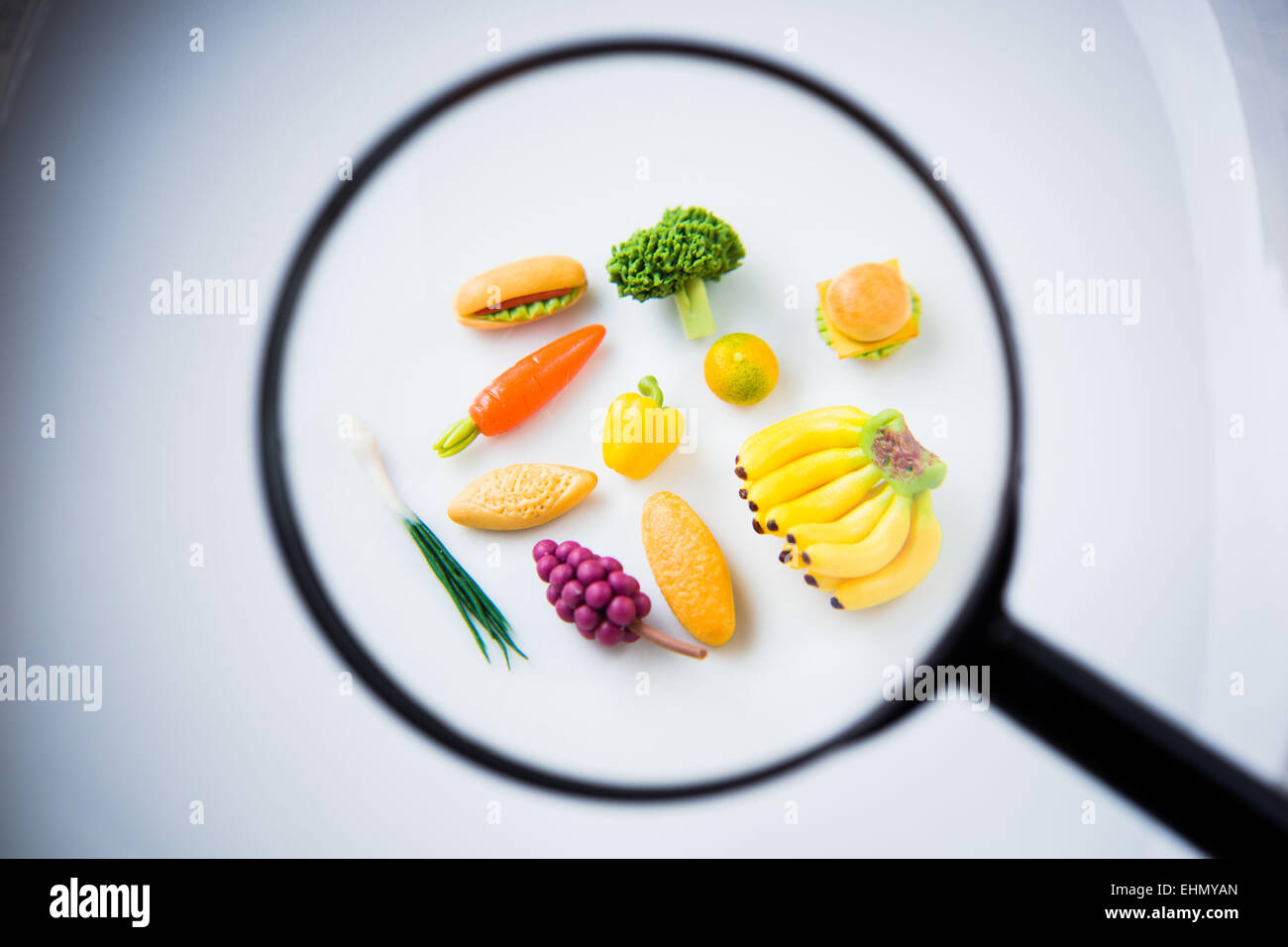 L'alimentation et de loupe. Banque D'Images