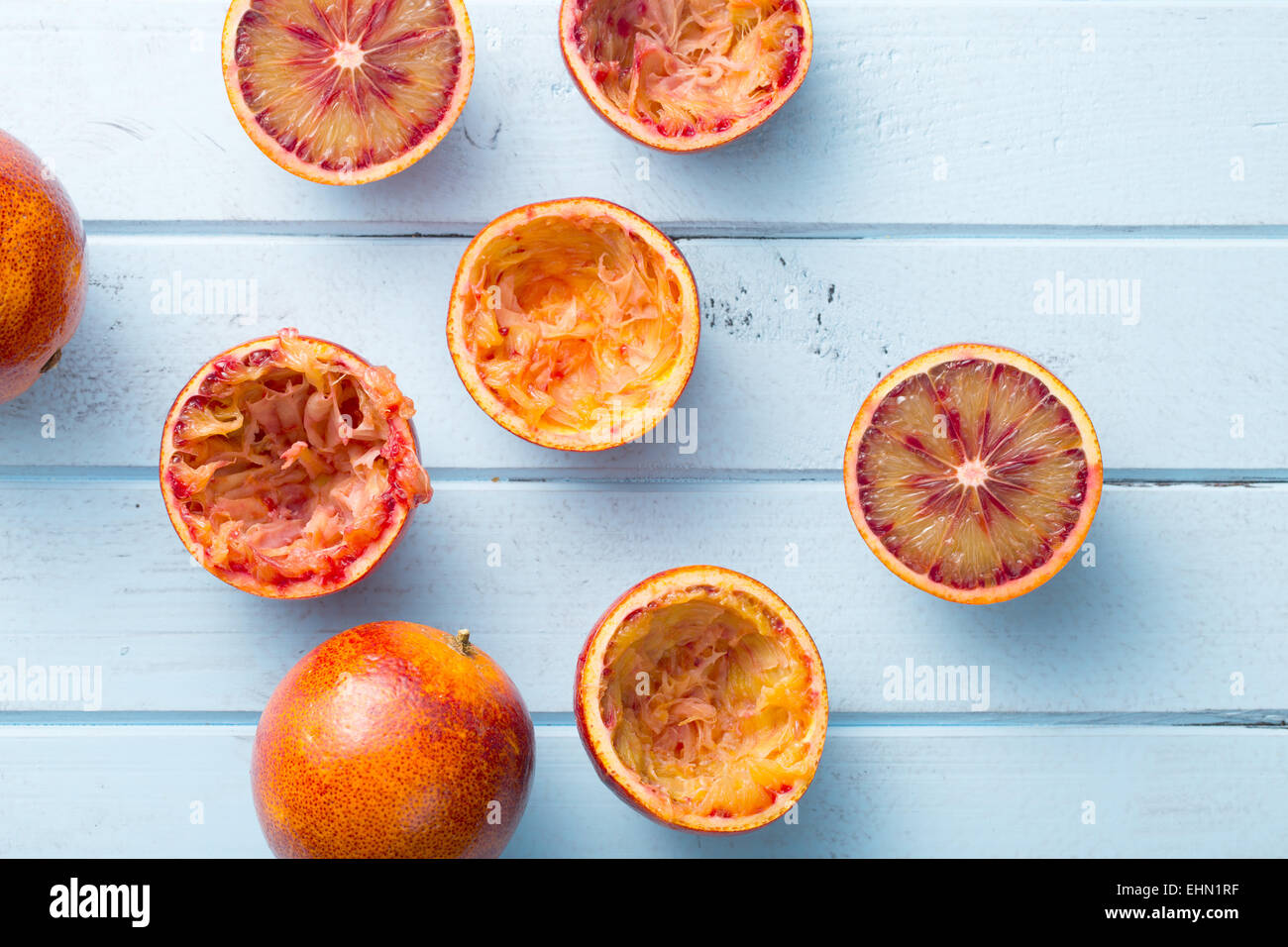 Vue de dessus de moitié orange sanguine Banque D'Images