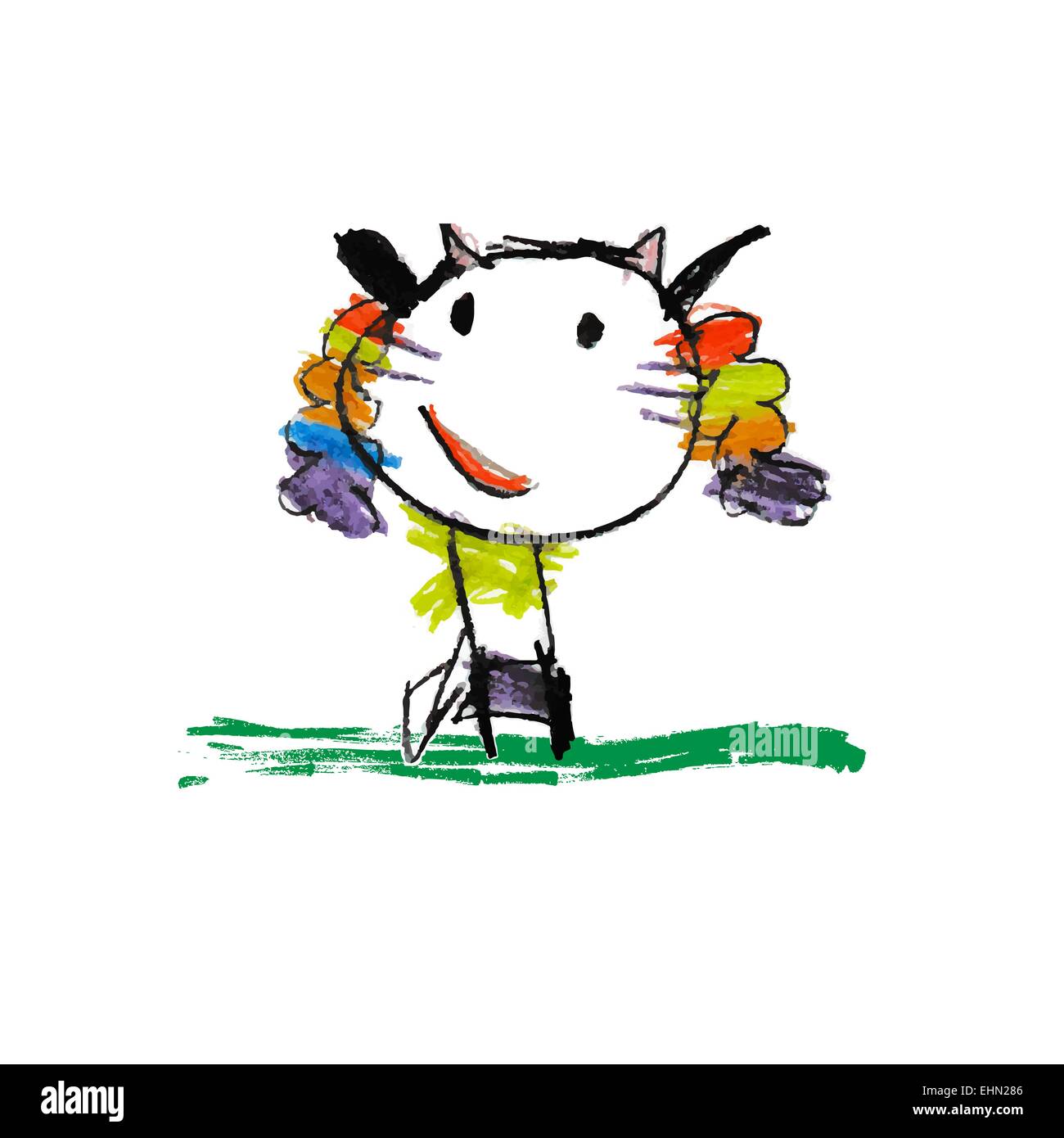 Enfants colorée de l'illustration d'un abstract cat Illustration de Vecteur