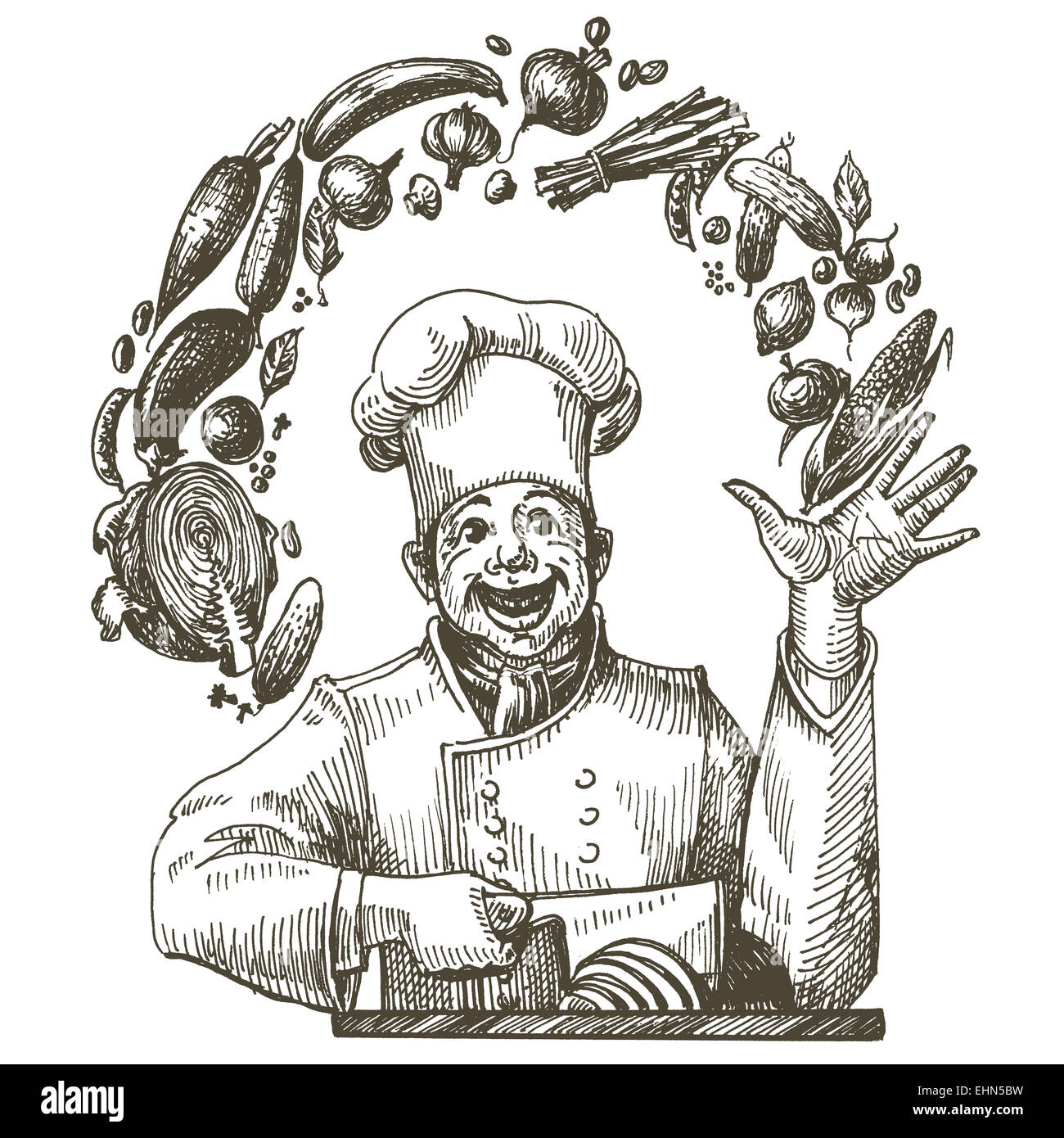 La cuisson logo vector modèle. chef, cuisinier ou icône de cuisine. Banque D'Images