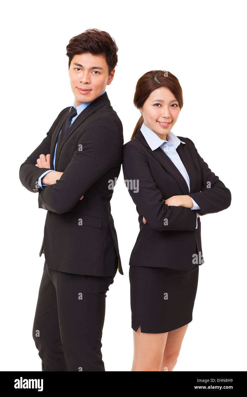 Man and Woman isolated on white Banque D'Images