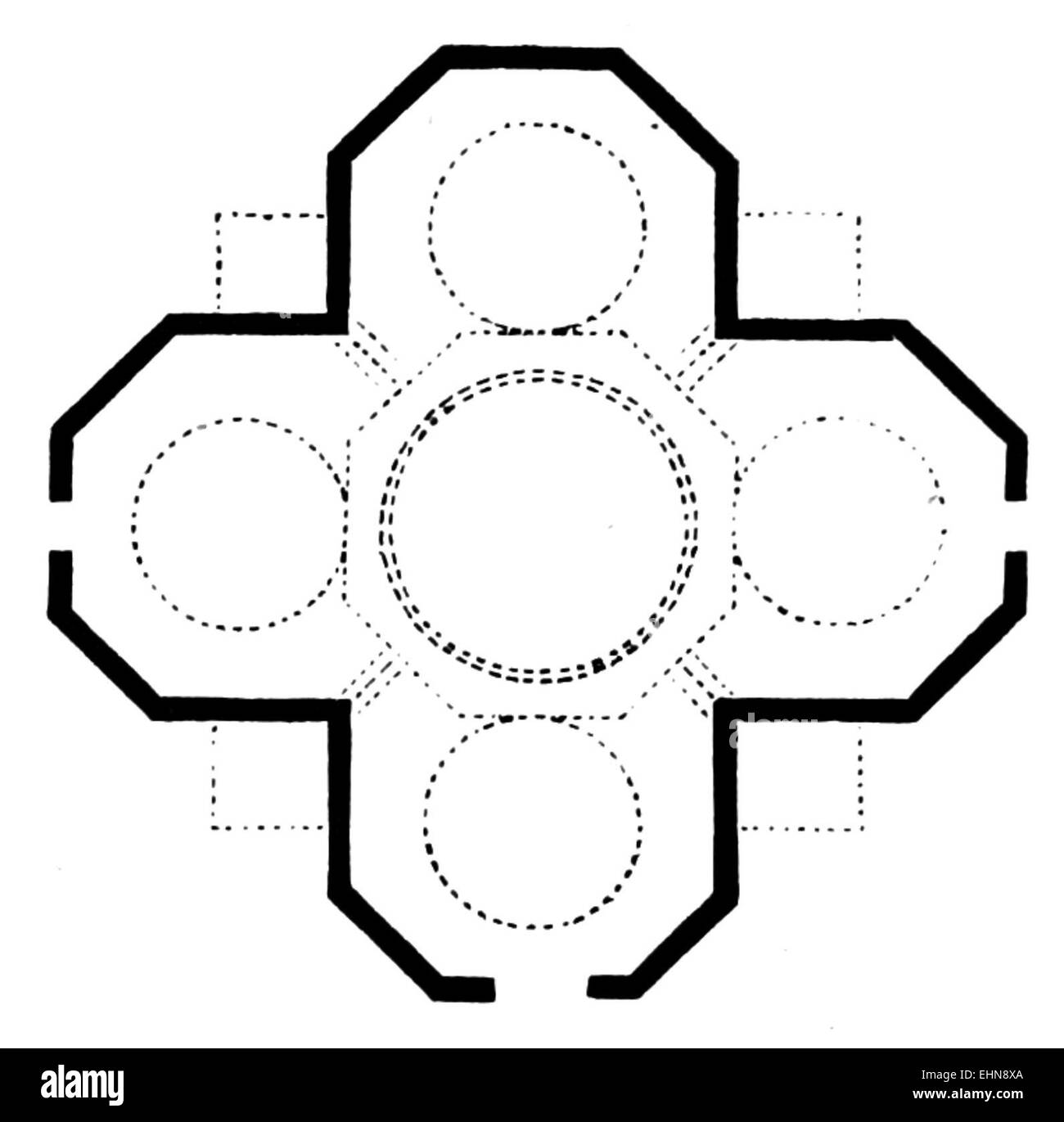 BLASIUS(1844) p2.647 Grundriß der Katharinenkirche dans Tschernigof Banque D'Images