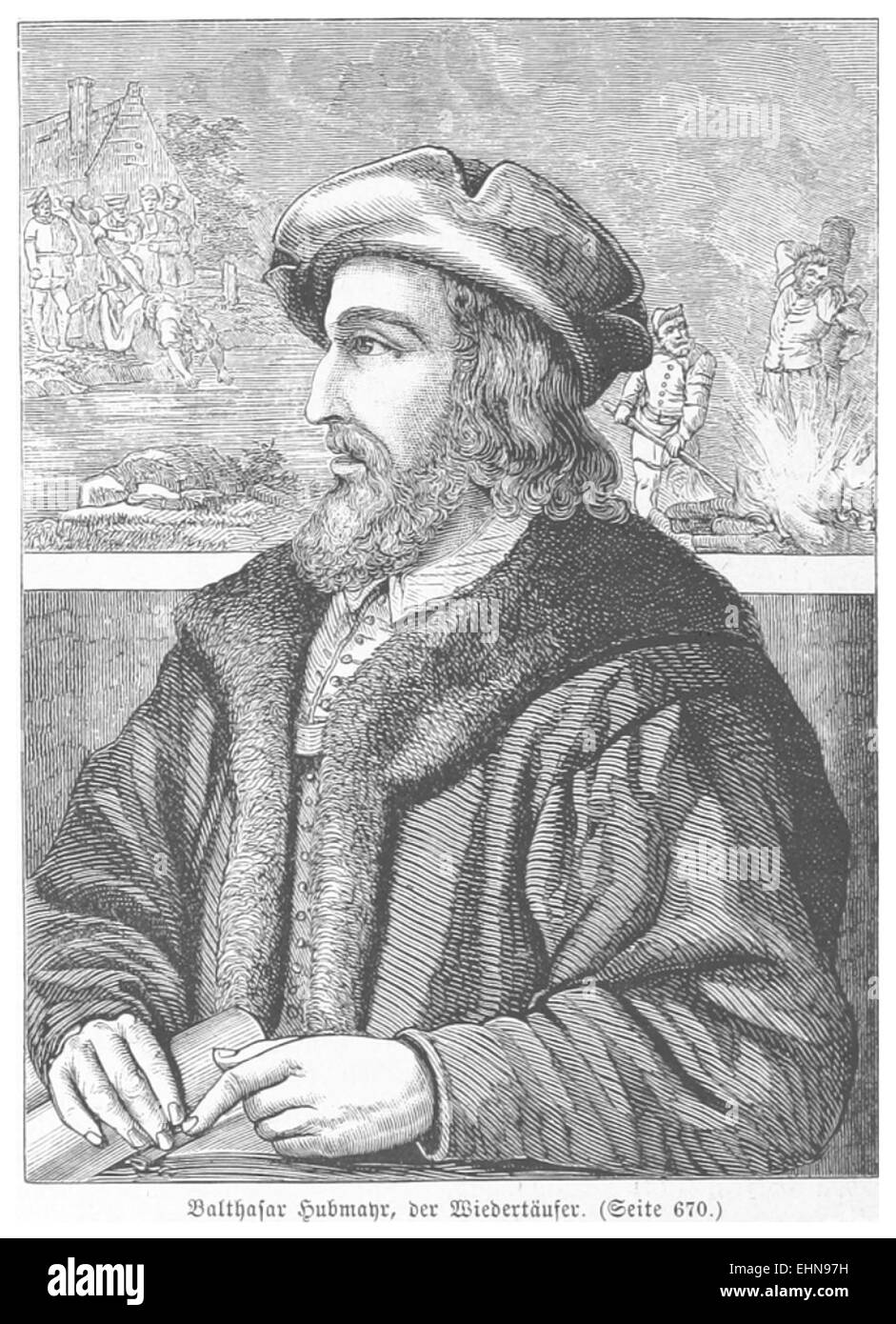 BERMANN(1880) p0712 Balthasar Hubmayr Wiedertäufer Banque D'Images