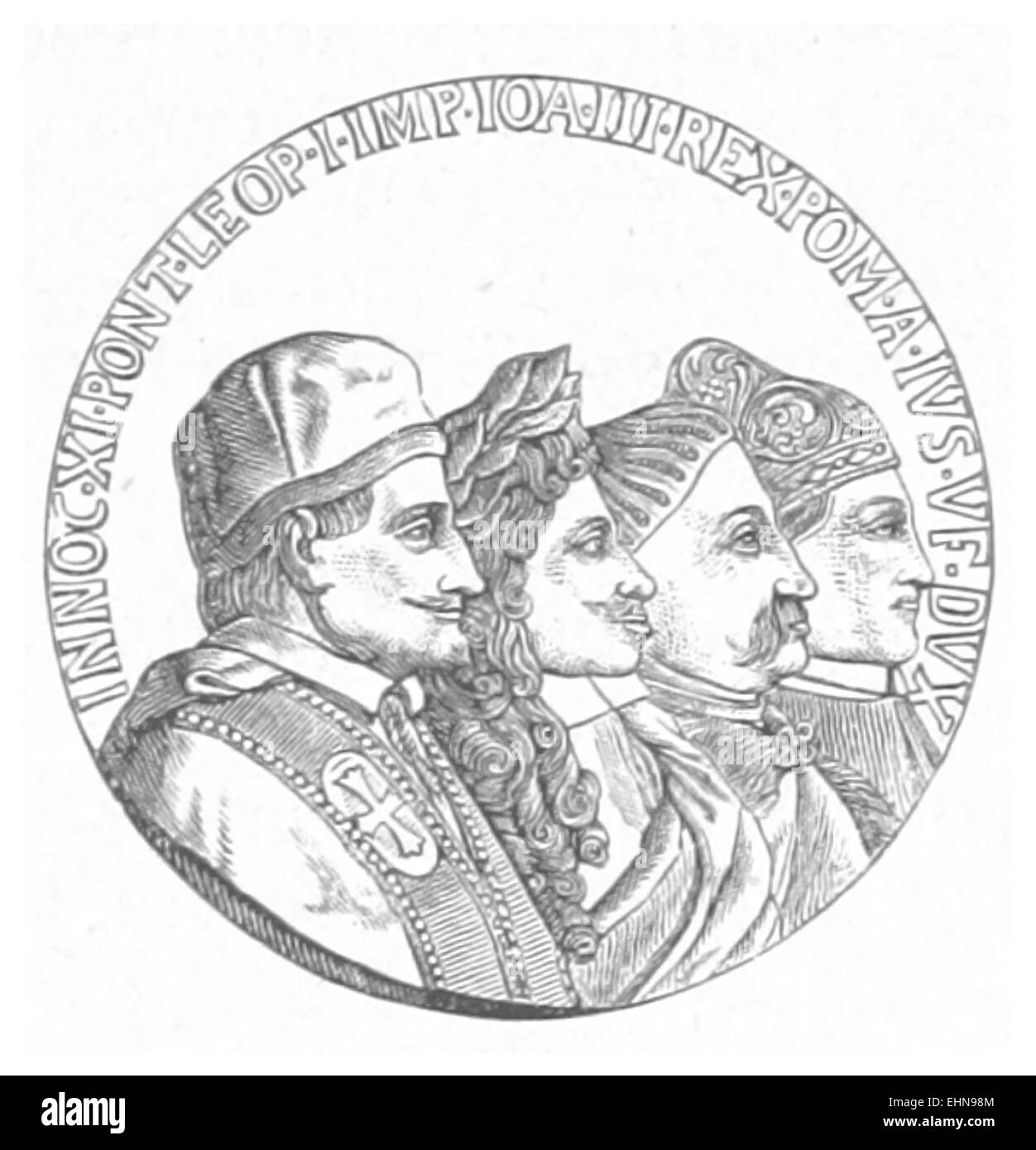 Cette image représente la Gedenkmedaille (médaille commémorative) de 1880, honorant ceux qui ont libéré Vienne du siège turc. Banque D'Images