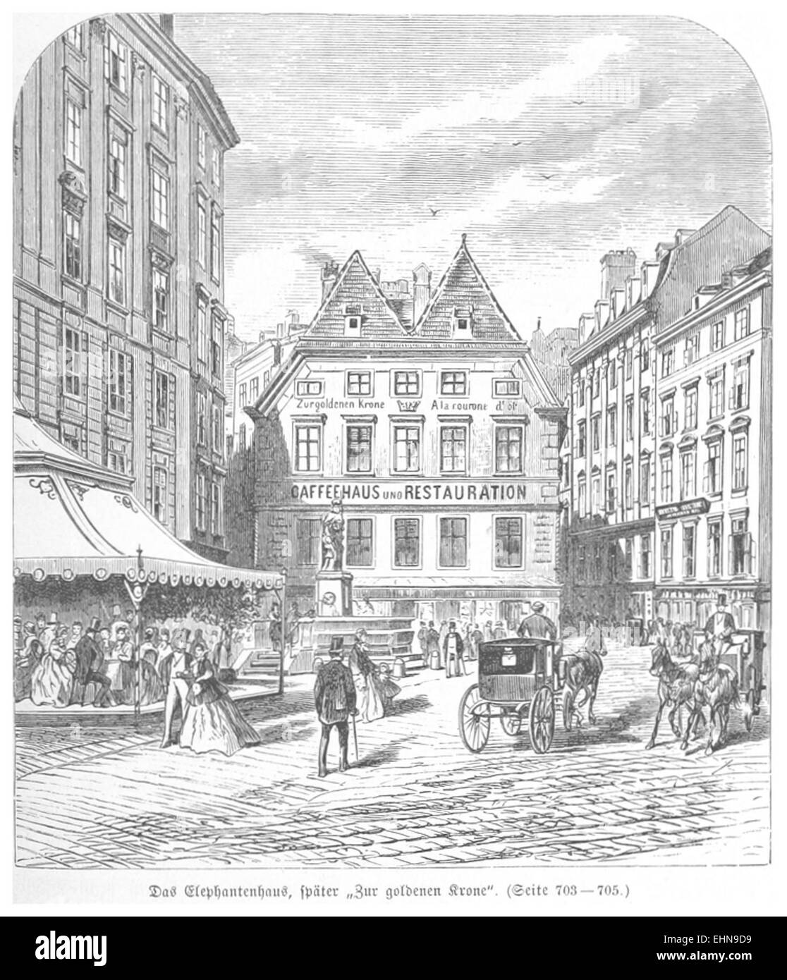 BERMANN(1880) p0755 Wirtshaus ZUR GOLDENEN Krone, auch Elephantenhaus Banque D'Images