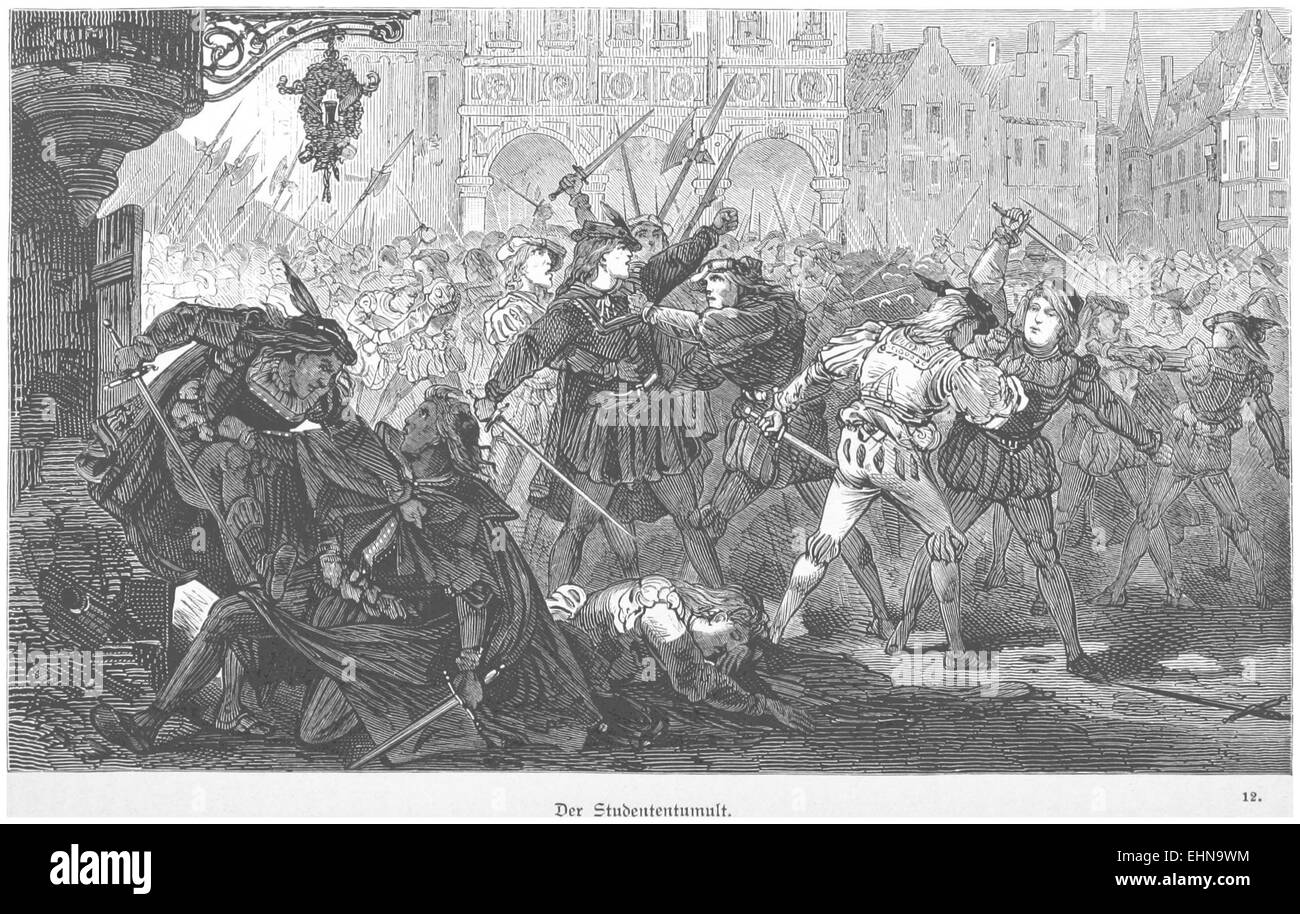 BERMANN(1880) p0610 Der Studententumult Banque D'Images