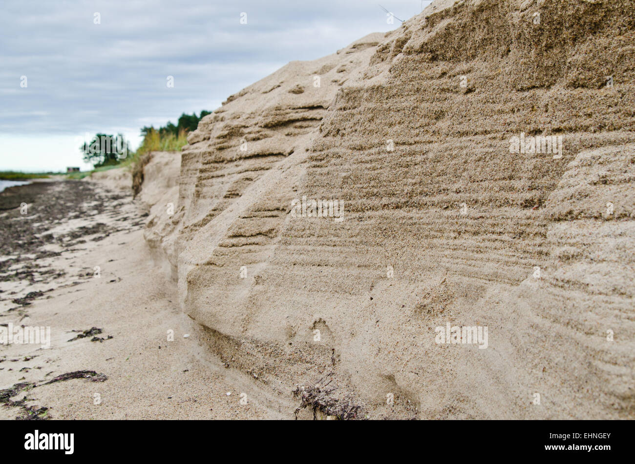 La côte de sable de la mer Baltique Banque D'Images