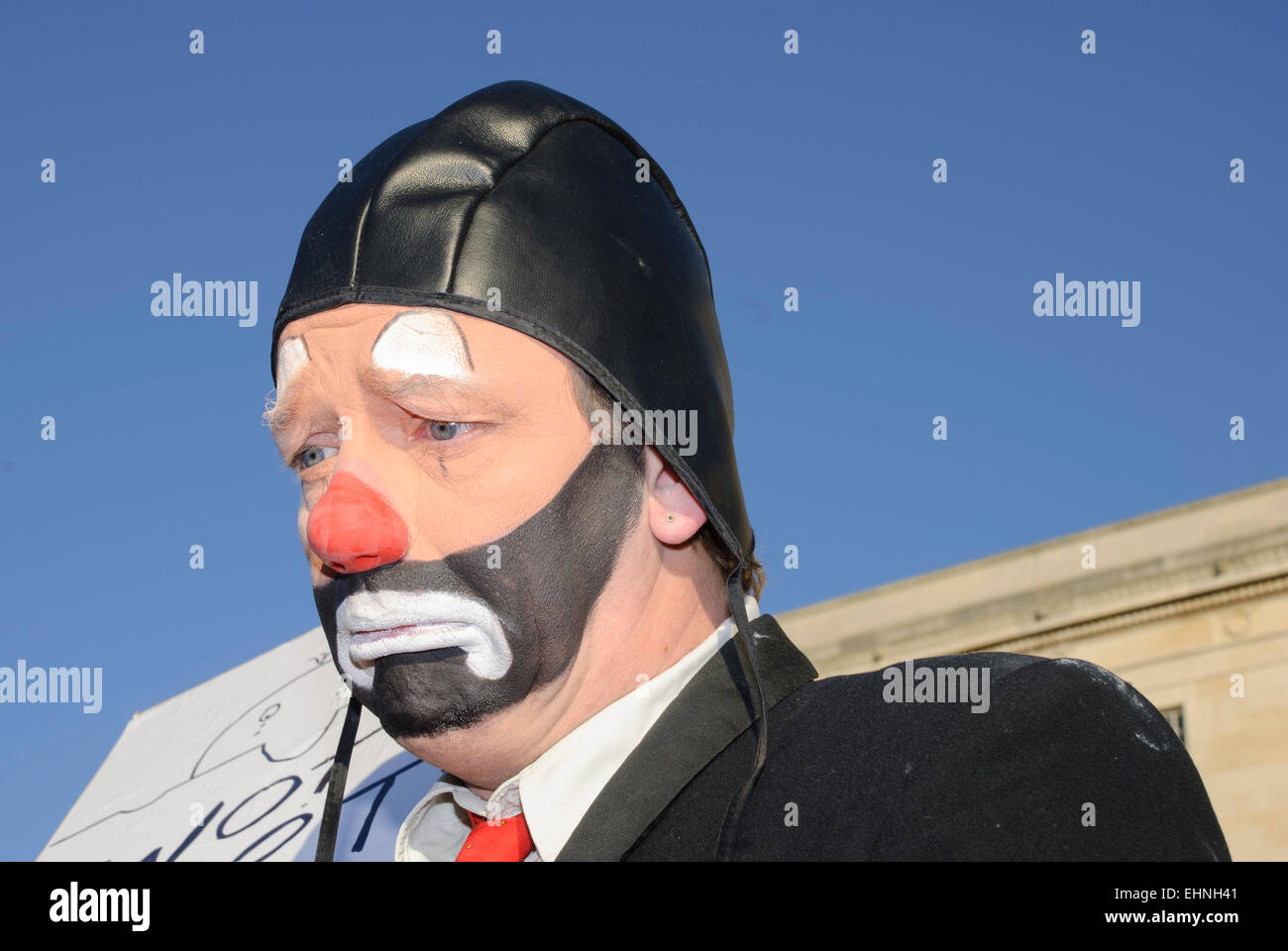 Un triste clown de cirque Banque D'Images