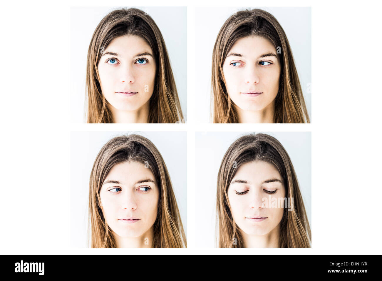 Le yoga pour les yeux, la méthode consistant à excercizing les muscles de l'œil afin de releive les tensions oculaires. Banque D'Images