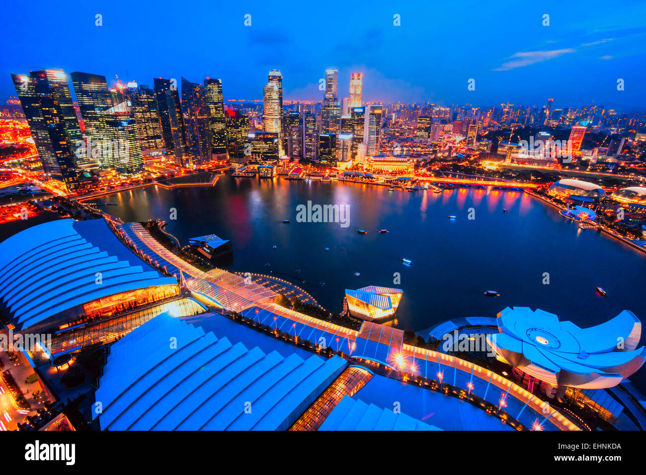 Vue aérienne de Singapore city skyline Banque D'Images