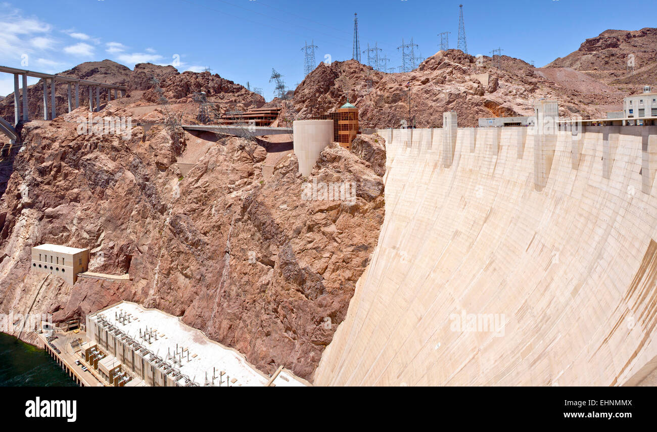 Le Barrage Hoover, centrale électrique Nevada panorama. Banque D'Images