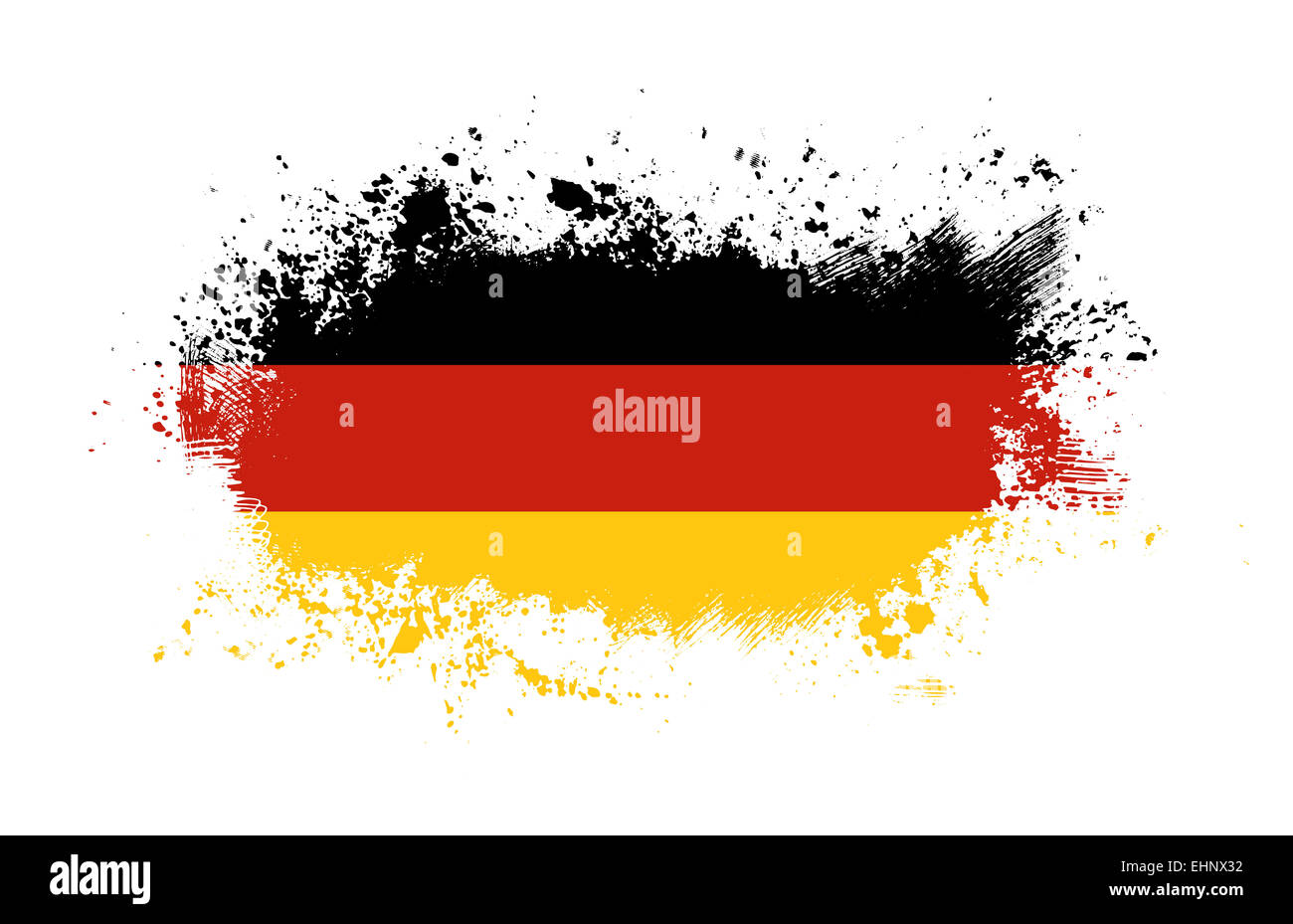 Grunge drapeau allemand éclaboussé d'encre Banque D'Images