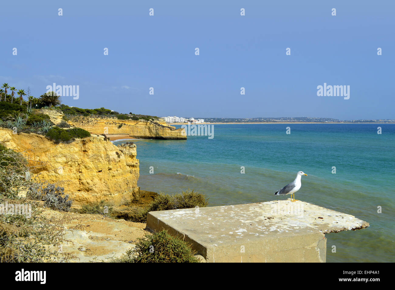 Cova Redonda Beach à Armacao De Pera en Algarve au Portugal Banque D'Images