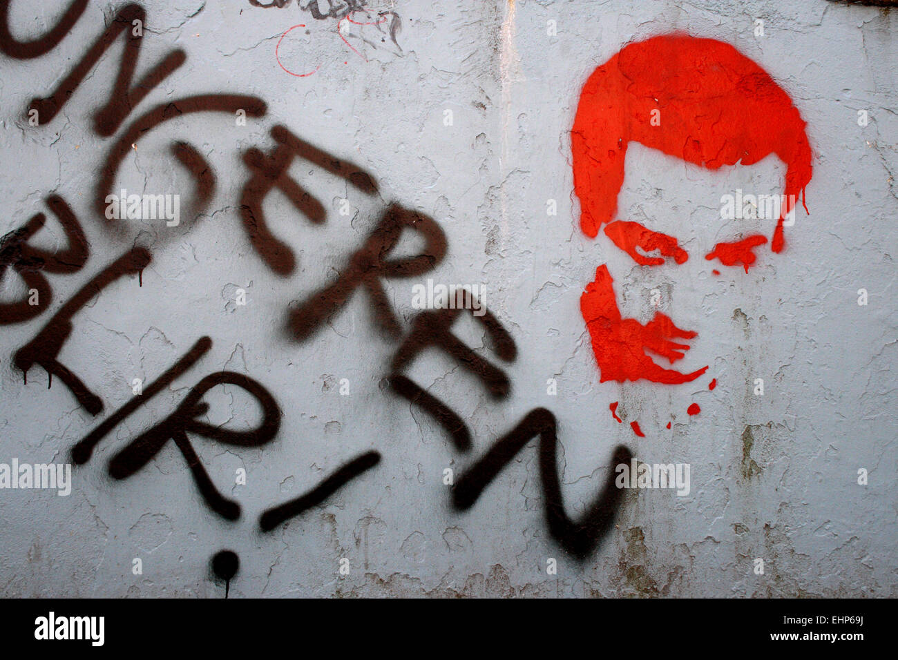 Un graffiti portrait de l'acteur américain, Robert De Niro. Banque D'Images