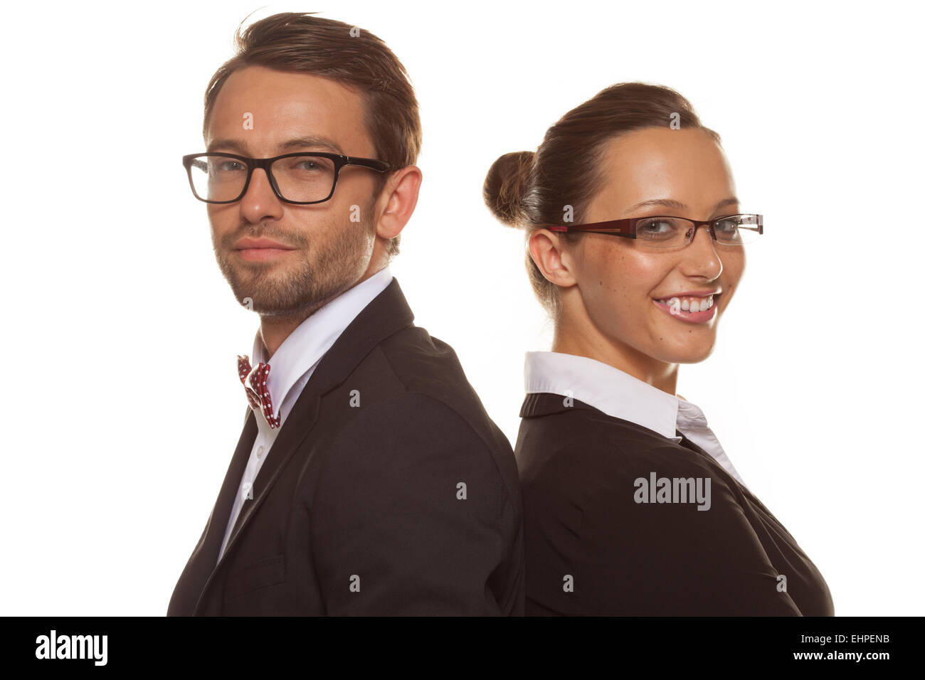 Business couple wearing glasses Banque D'Images