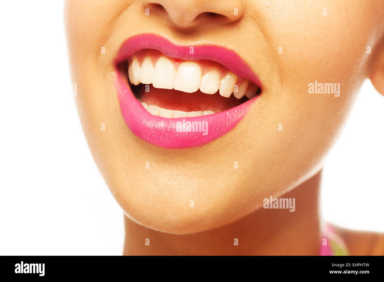 Laughing woman sourire avec beaucoup de dents. Banque D'Images
