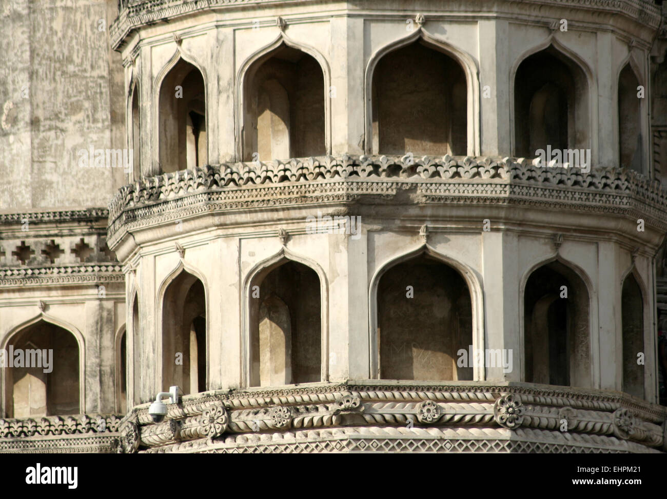 Détails de l'architecture,monument du patrimoine ,et land mark Charminar construit en 1591 CE, Hyderabad, Inde. Banque D'Images