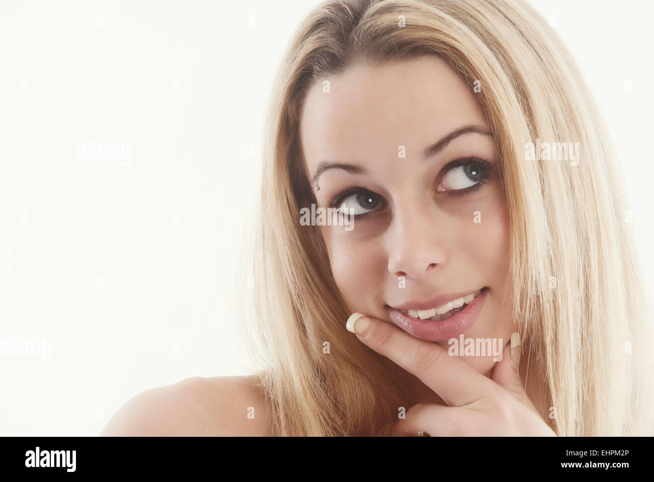 En réfléchissant à une idée Banque D'Images