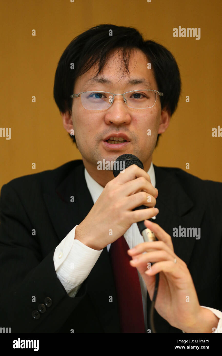 Shin Satozaki, 16 mars 2015 : séminaires de direction pour les organisations sportives ont lieu au Centre de formation national d'Ajinomoto, Tokyo, Japon. © Ito Shingo/AFLO SPORT/Alamy Live News Banque D'Images